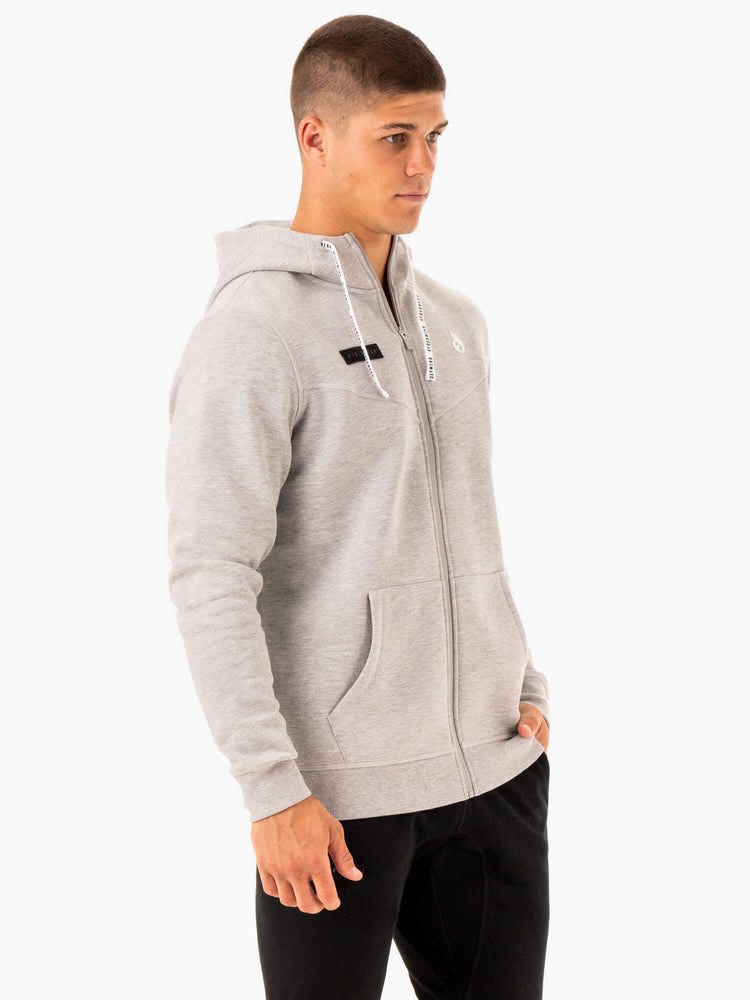 Ryderwear Recharge Zip Up Hoodie Szare | KQADXL546