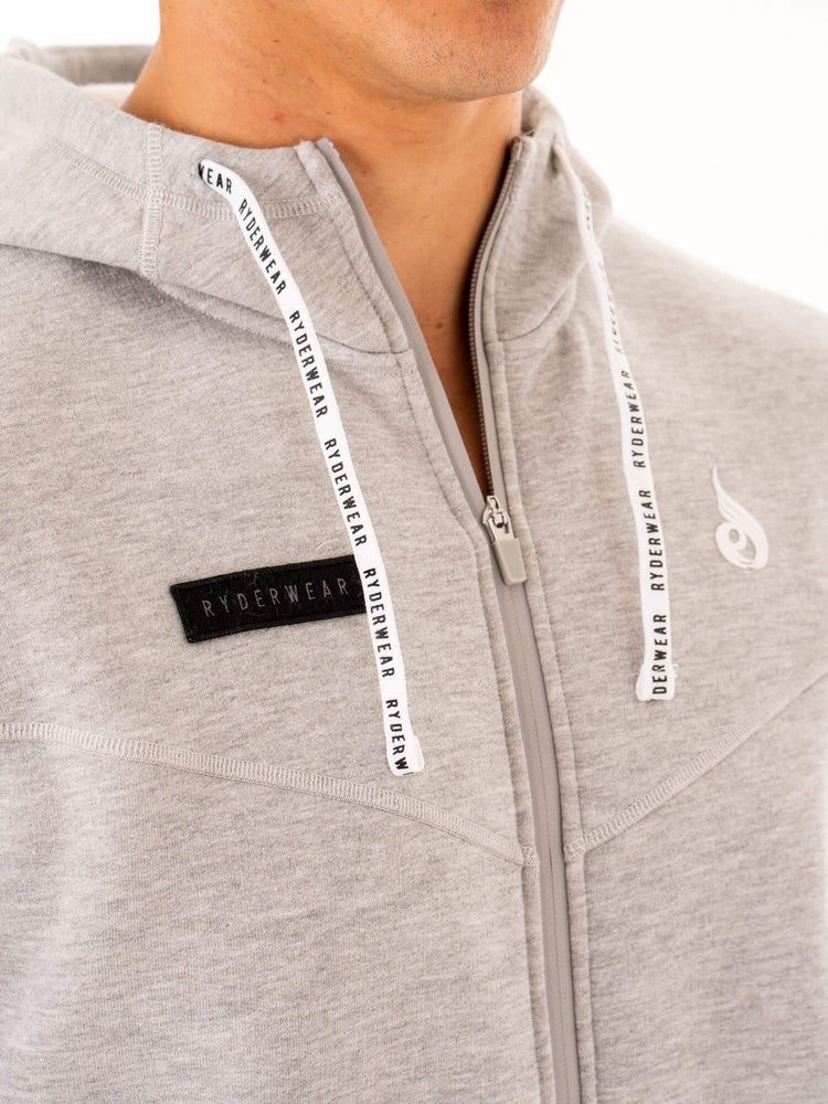 Ryderwear Recharge Zip Up Hoodie Szare | KQADXL546