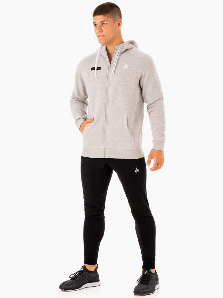 Ryderwear Recharge Zip Up Hoodie Szare | KQADXL546