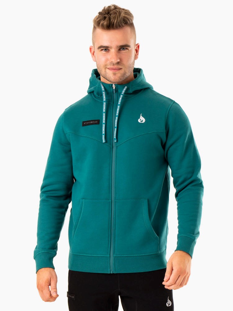 Ryderwear Recharge Zip Up Hoodie Teal | NRBSJM365