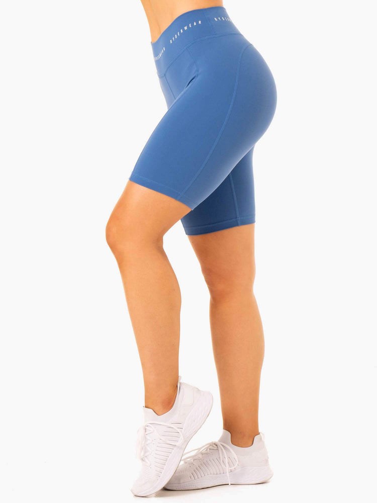 Ryderwear Reflex High Waisted Bike Shorts Niebieskie | BNYKMI294