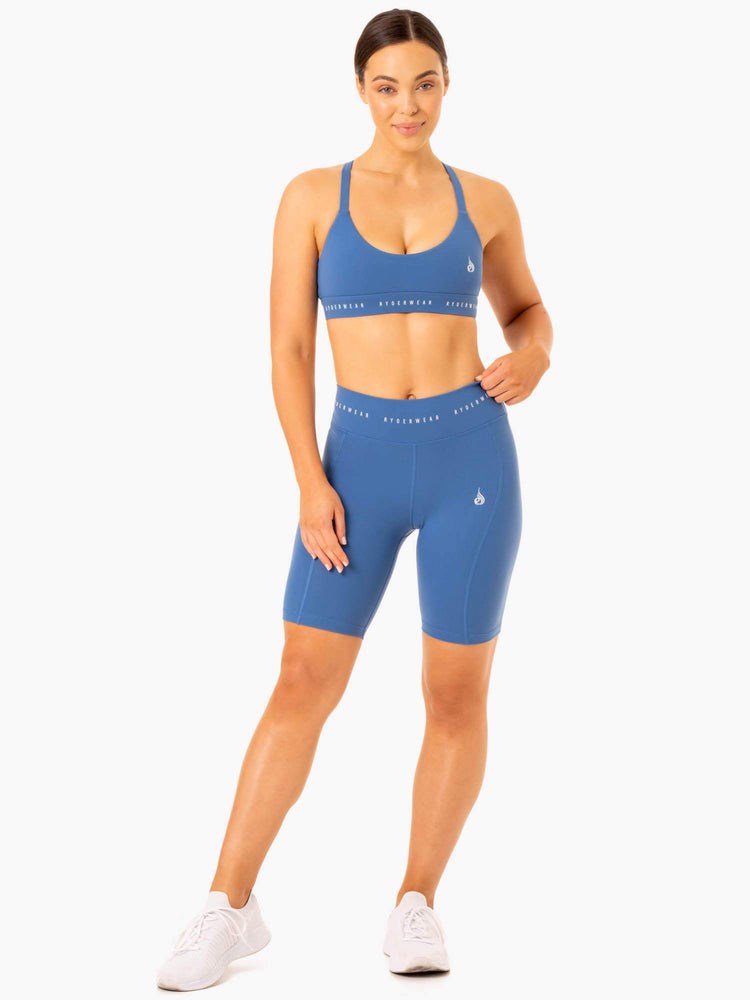 Ryderwear Reflex High Waisted Bike Shorts Niebieskie | BNYKMI294