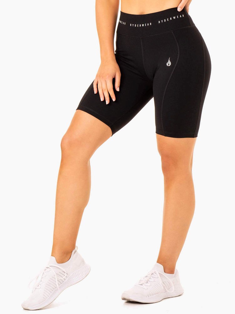 Ryderwear Reflex High Waisted Bike Shorts Czarne | EPABOW032