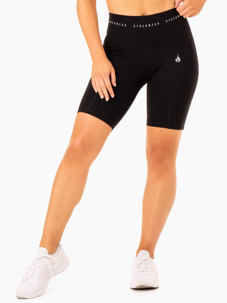 Ryderwear Reflex High Waisted Bike Shorts Czarne | EPABOW032