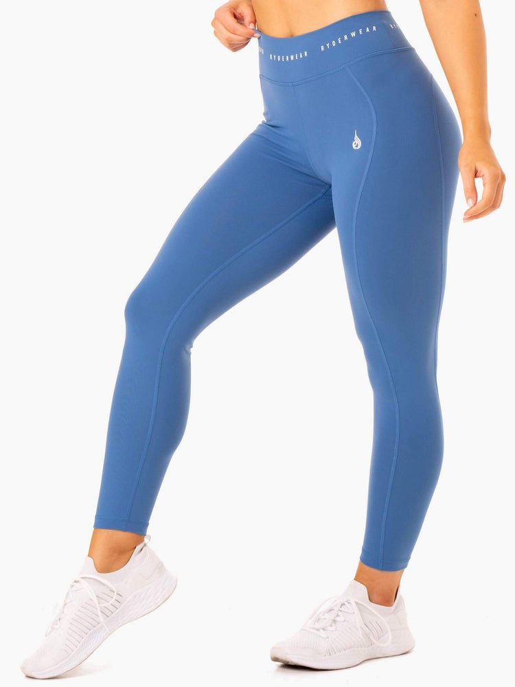 Ryderwear Reflex High Waisted Leggings Niebieskie | DBHLGQ925