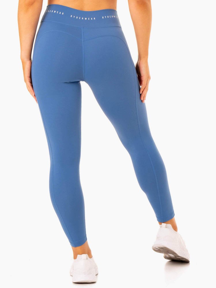 Ryderwear Reflex High Waisted Leggings Niebieskie | DBHLGQ925