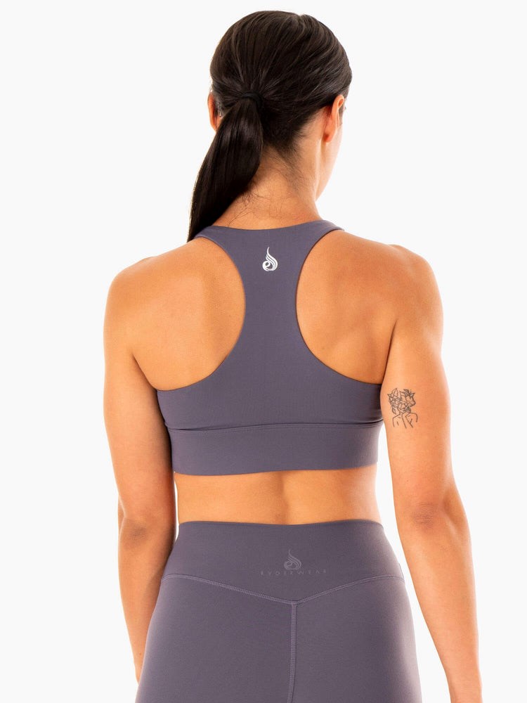 Ryderwear Replay Cut Out Sports Bra Charcoal | LIVPGE254