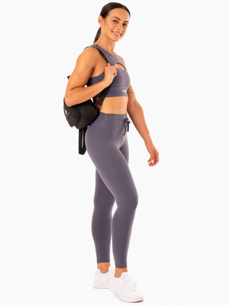 Ryderwear Replay Cut Out Sports Bra Charcoal | LIVPGE254