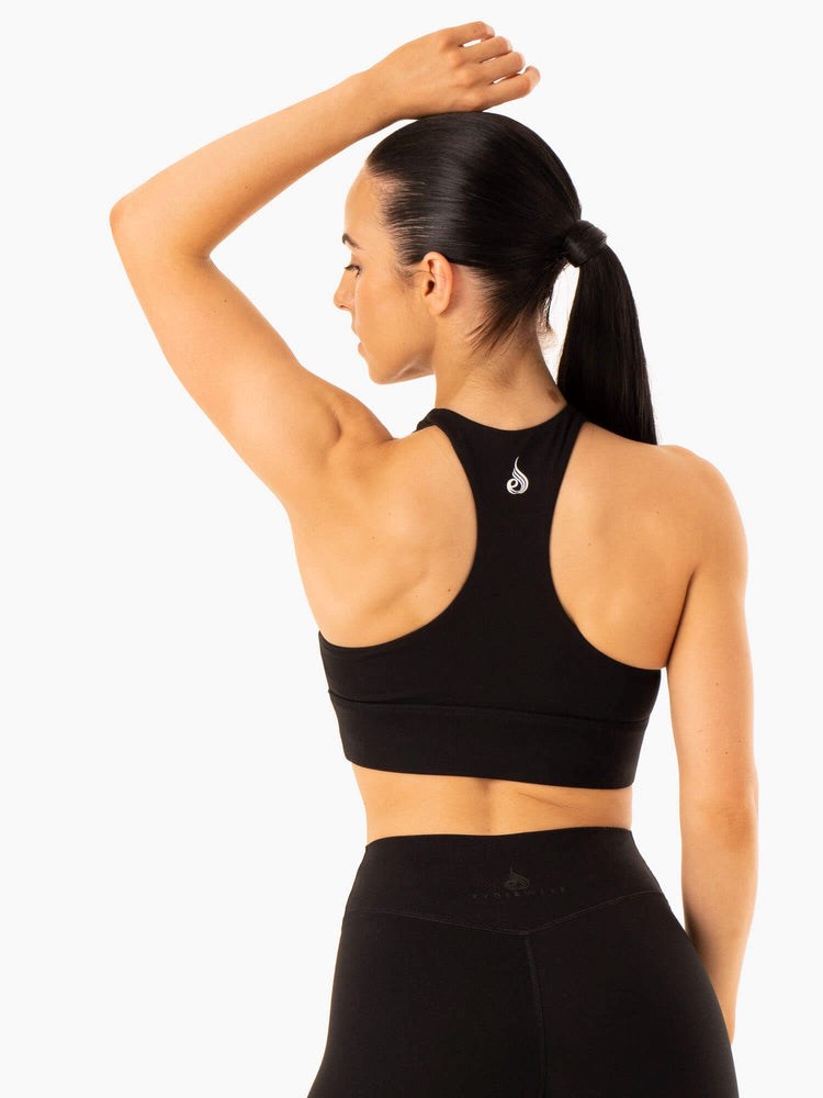 Ryderwear Replay Cut Out Sports Bra Czarne | ASDZRC362