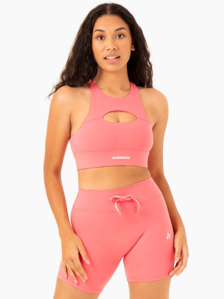 Ryderwear Replay Cut Out Sports Bra Koralowe | SOCNVZ710