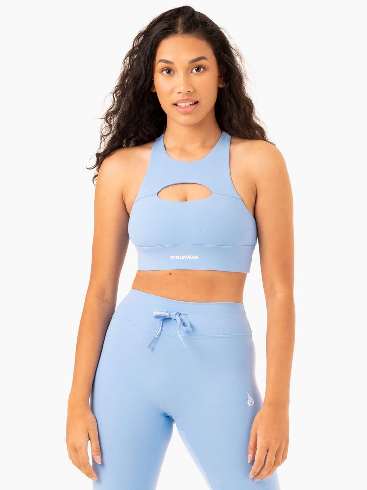 Ryderwear Replay Cut Out Sports Bra Niebieskie | KREIJL148