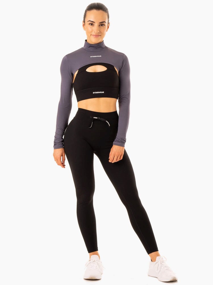 Ryderwear Replay Super Crop Charcoal | YRVXAW192