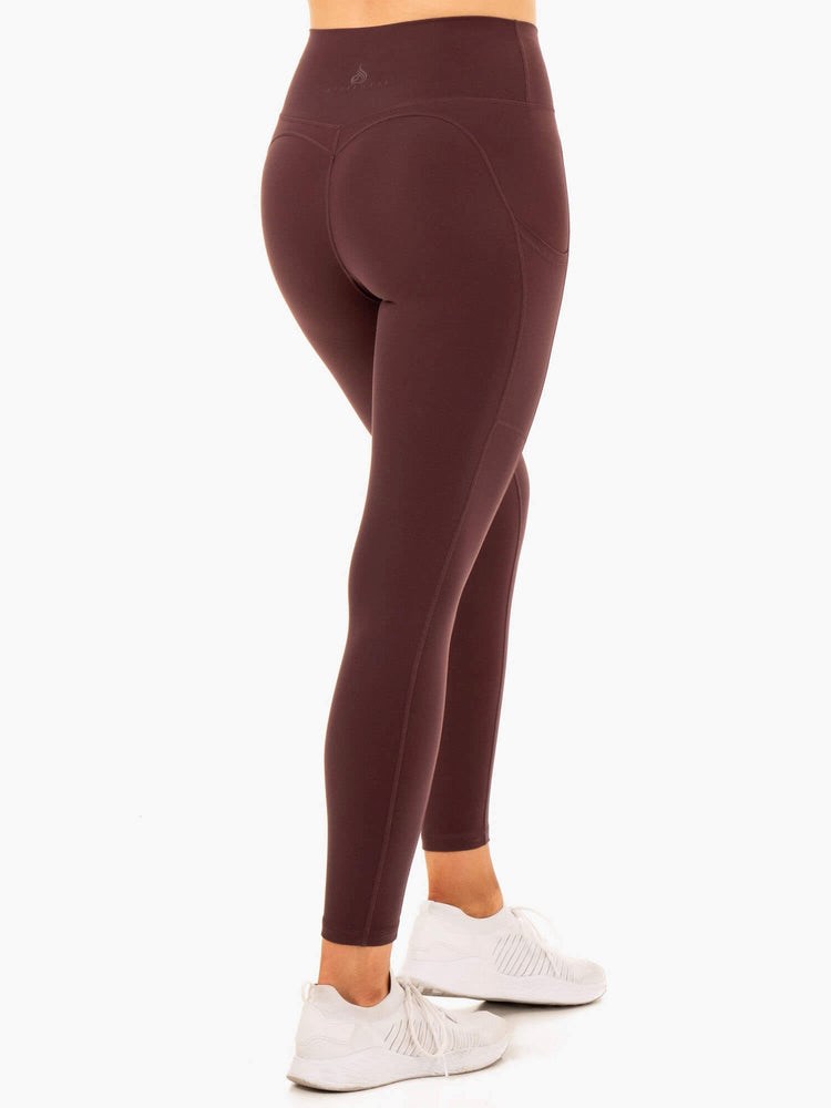 Ryderwear Reset High Waisted Pocket Leggings Czekolada | STIHZY182