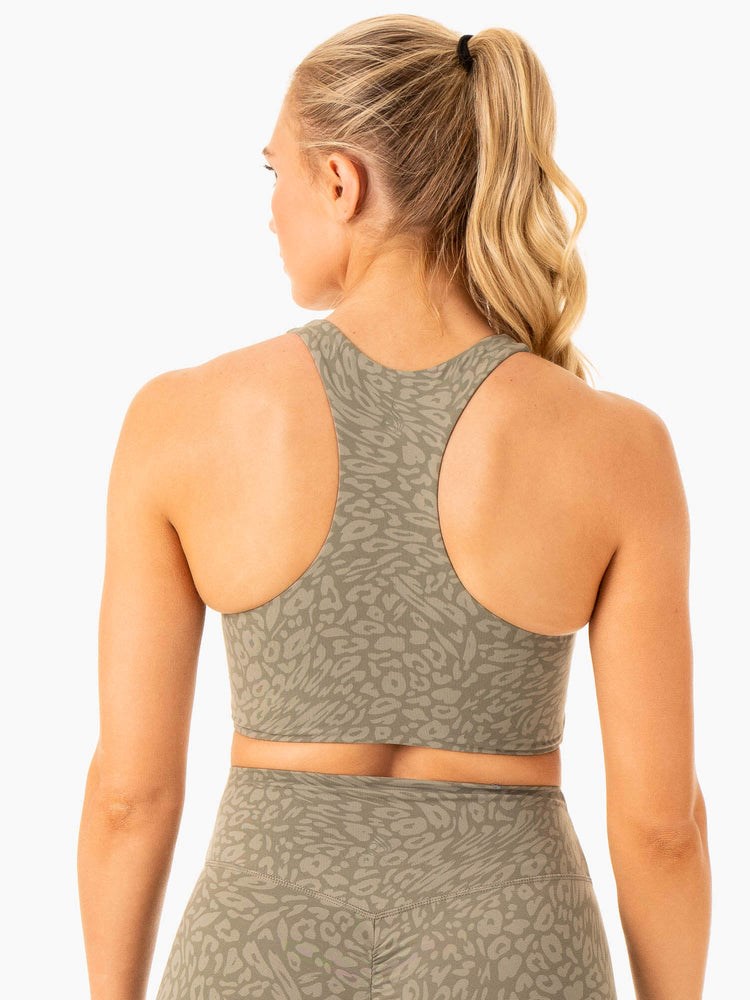 Ryderwear Rotation Sports Bra Khaki Panterka | HRGSXN328