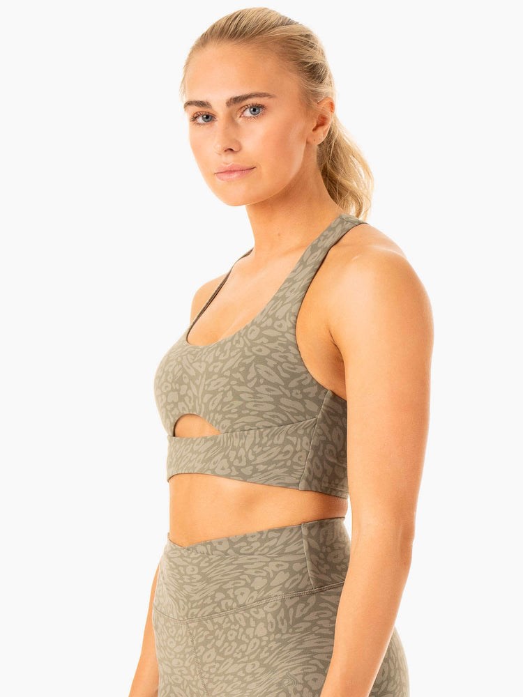 Ryderwear Rotation Sports Bra Khaki Panterka | HRGSXN328