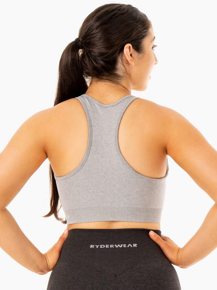 Ryderwear Sculpt Seamless Racer Back Sports Bra Szare | LOWXUM215