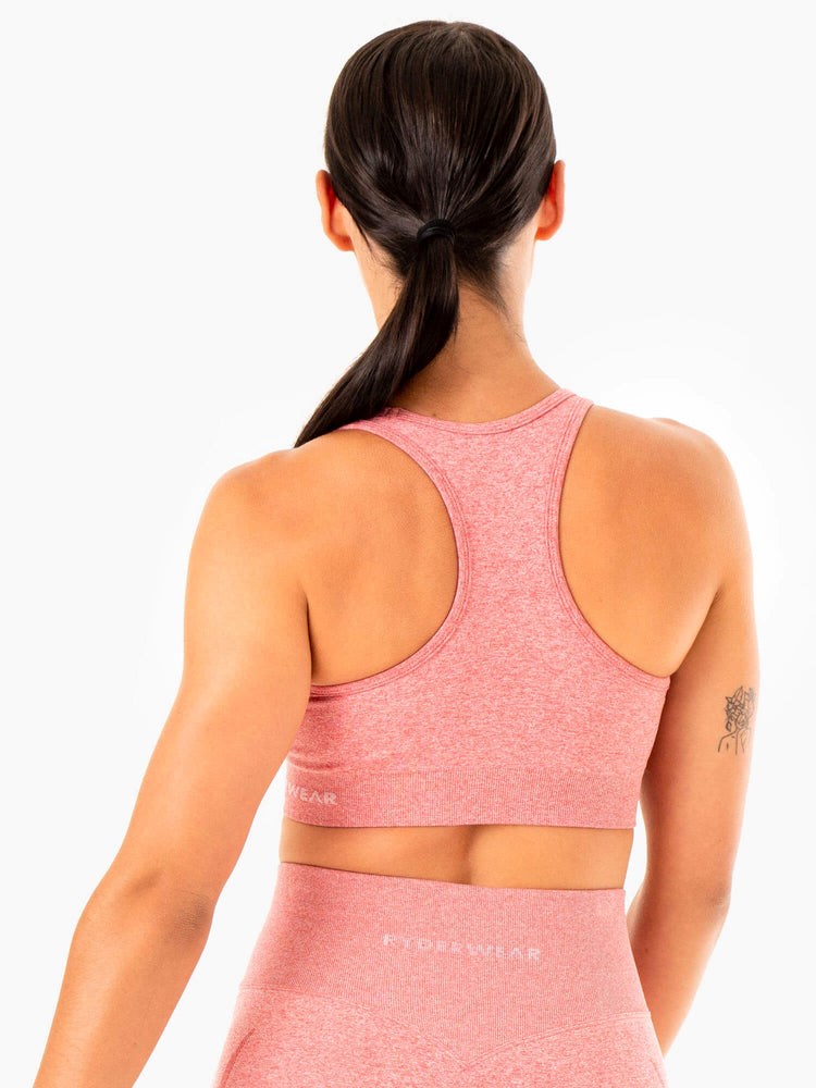 Ryderwear Sculpt Seamless Racer Back Sports Bra Różowe | XUKOYC395