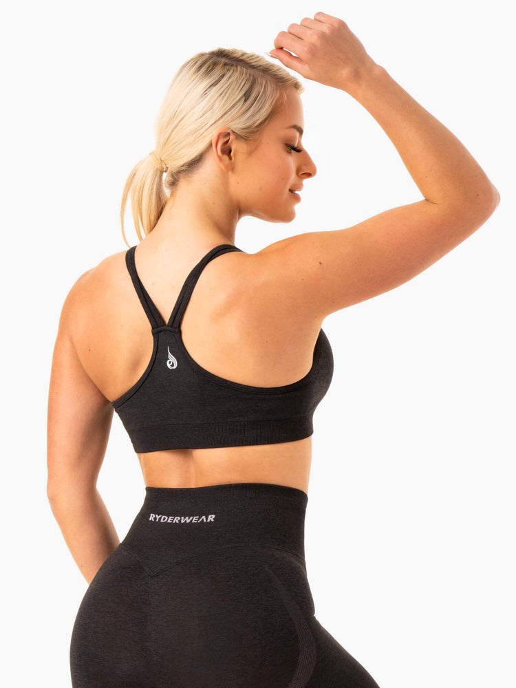 Ryderwear Sculpt Seamless Sports Bra Czarne | JVKPWT218