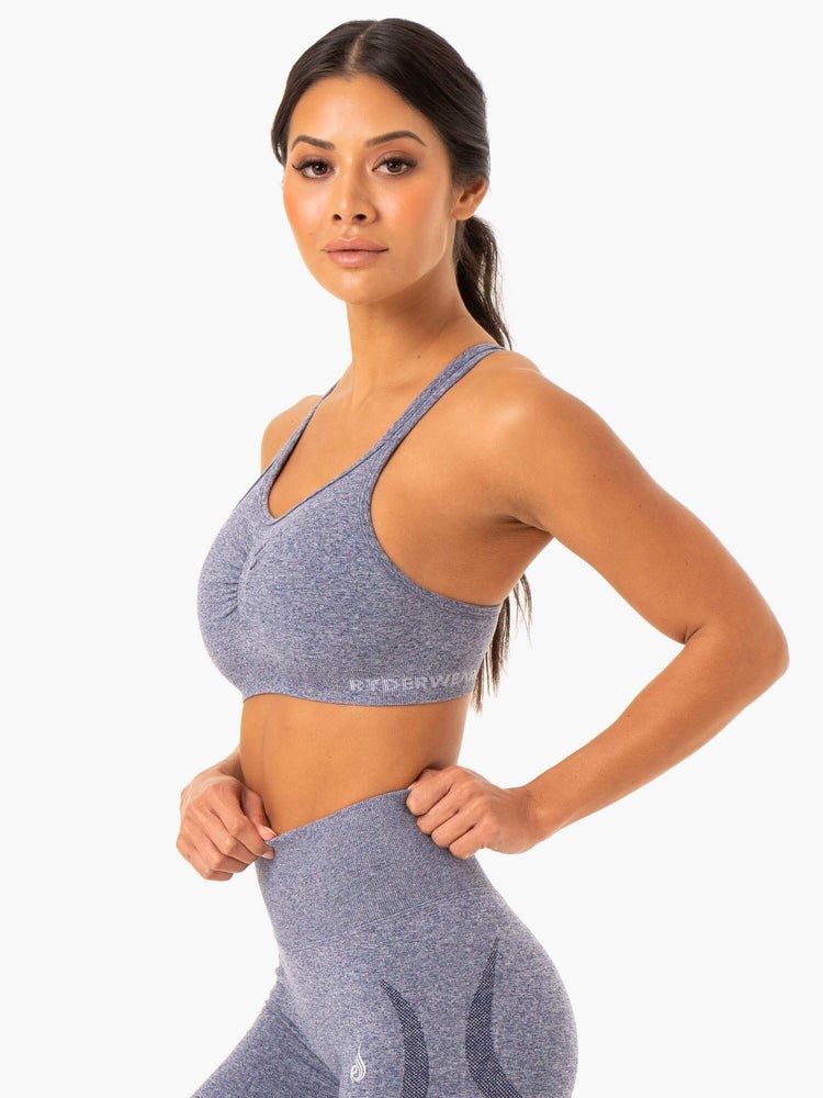 Ryderwear Sculpt Seamless Sports Bra Granatowe | CLYFWA407