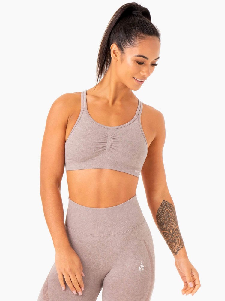 Ryderwear Sculpt Seamless Sports Bra Mushroom Marl | GHJCSA612