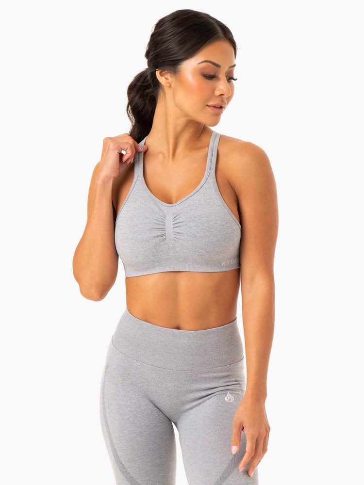 Ryderwear Sculpt Seamless Sports Bra Szare | HEGDIM720