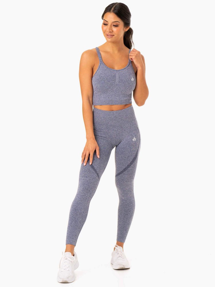 Ryderwear Sculpt Seamless Tank Granatowe | JWLOHA980