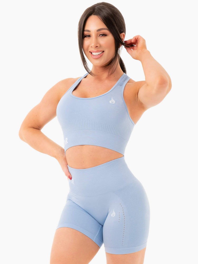 Ryderwear Seamless Staples Sports Bra Niebieskie | OGIYXA148