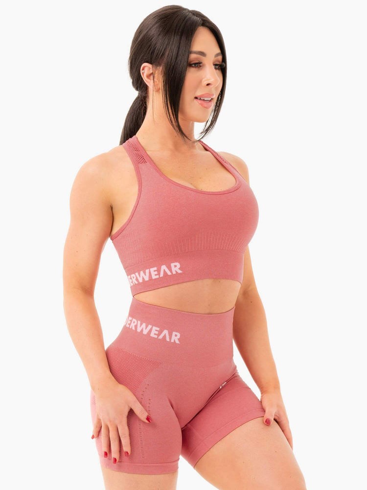 Ryderwear Seamless Staples Sports Bra Różowe Różowe | DJTUFE750