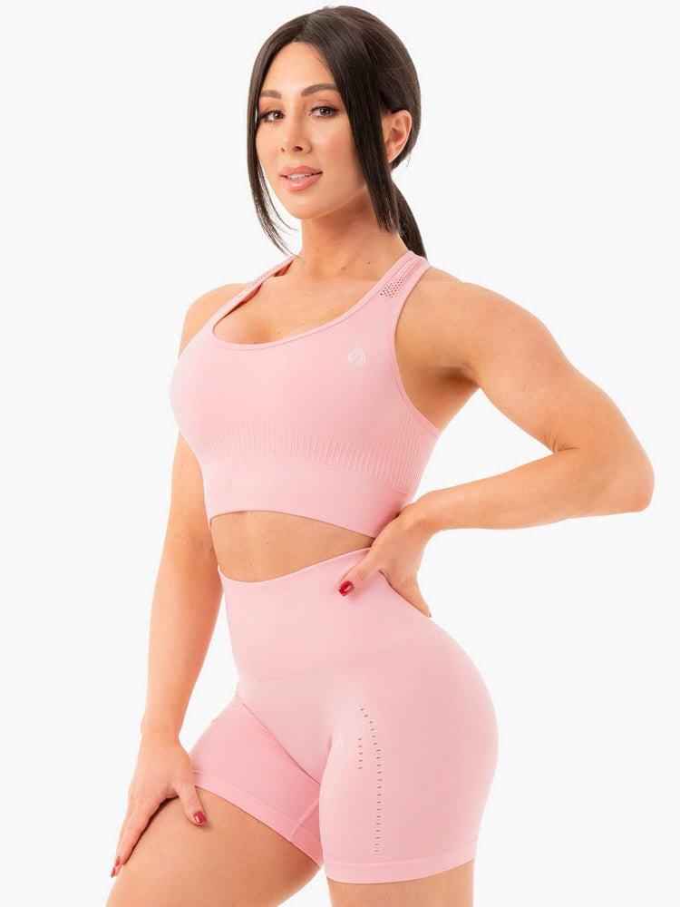 Ryderwear Seamless Staples Sports Bra Różowe | LCITXN913