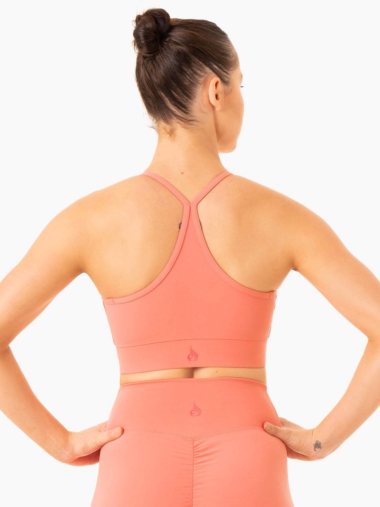 Ryderwear Serene Cross Over Sports Bra Różowe Różowe | BEHKJU064