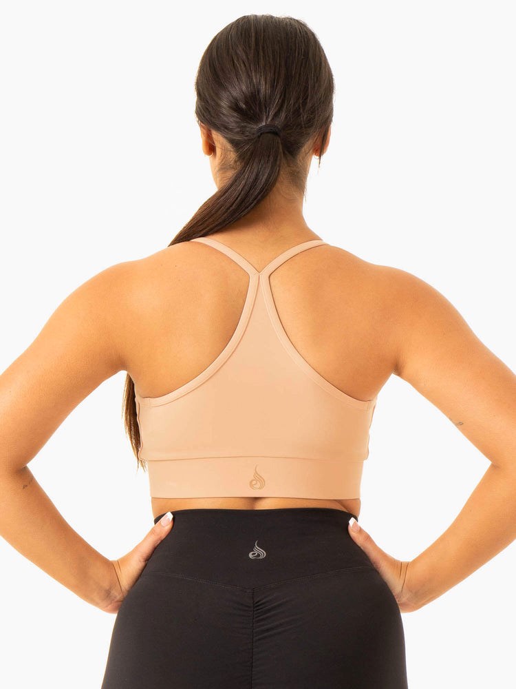 Ryderwear Serene Cross Over Sports Bra Tan | ATVPRK875