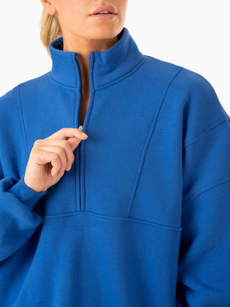 Ryderwear Sideline Half Zip Jumper Niebieskie | JLUWBO624