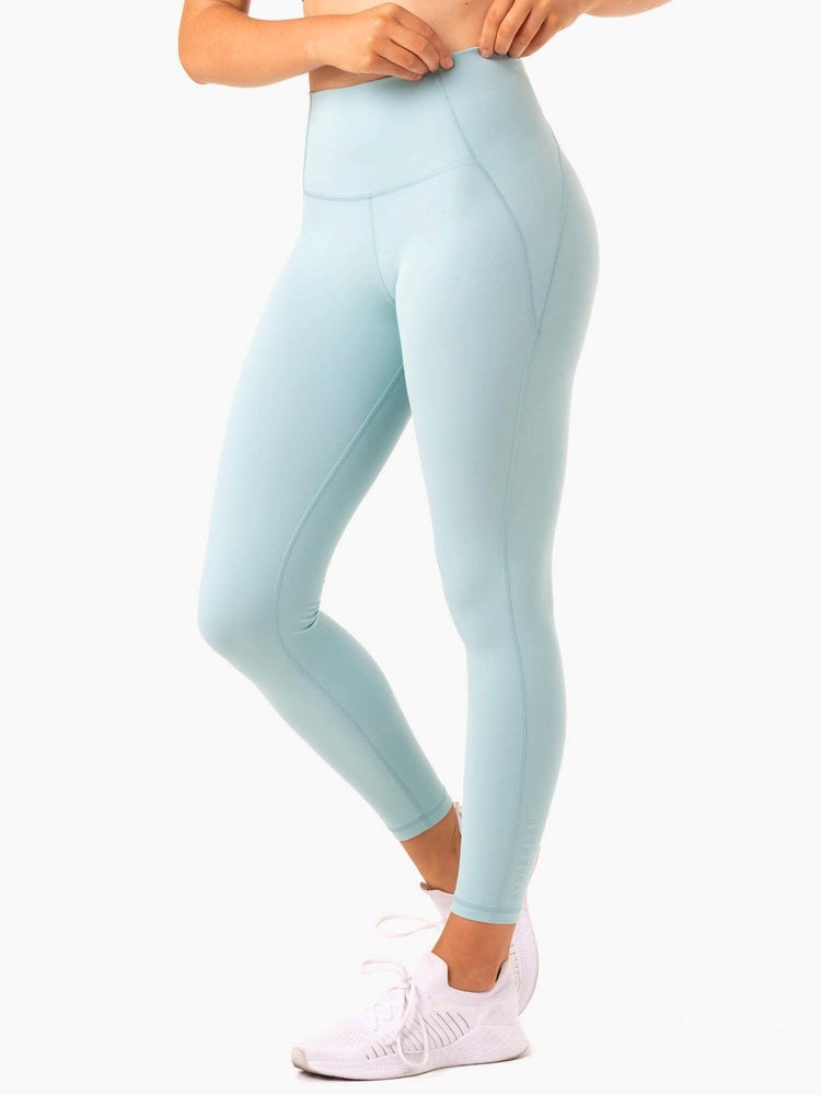 Ryderwear Sola High Waisted Leggings Niebieskie | MGRDIA271