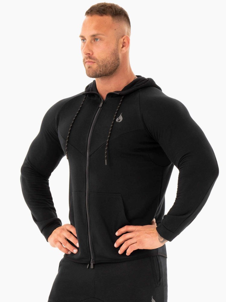 Ryderwear Sportowe Zip Up Hoodie Jacket Czarne | MZYBFP219