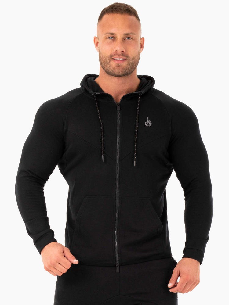 Ryderwear Sportowe Zip Up Hoodie Jacket Czarne | MZYBFP219