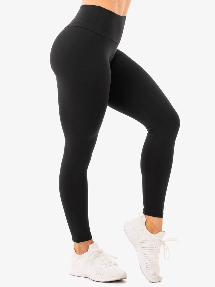 Ryderwear Staples High Waisted Leggings Czarne | VNLARH196