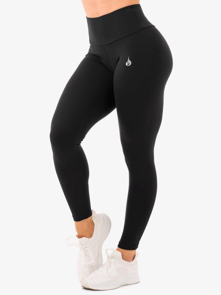 Ryderwear Staples High Waisted Leggings Czarne | VNLARH196