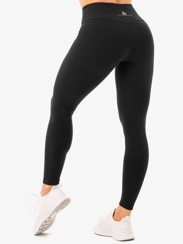 Ryderwear Staples High Waisted Leggings Czarne | VNLARH196