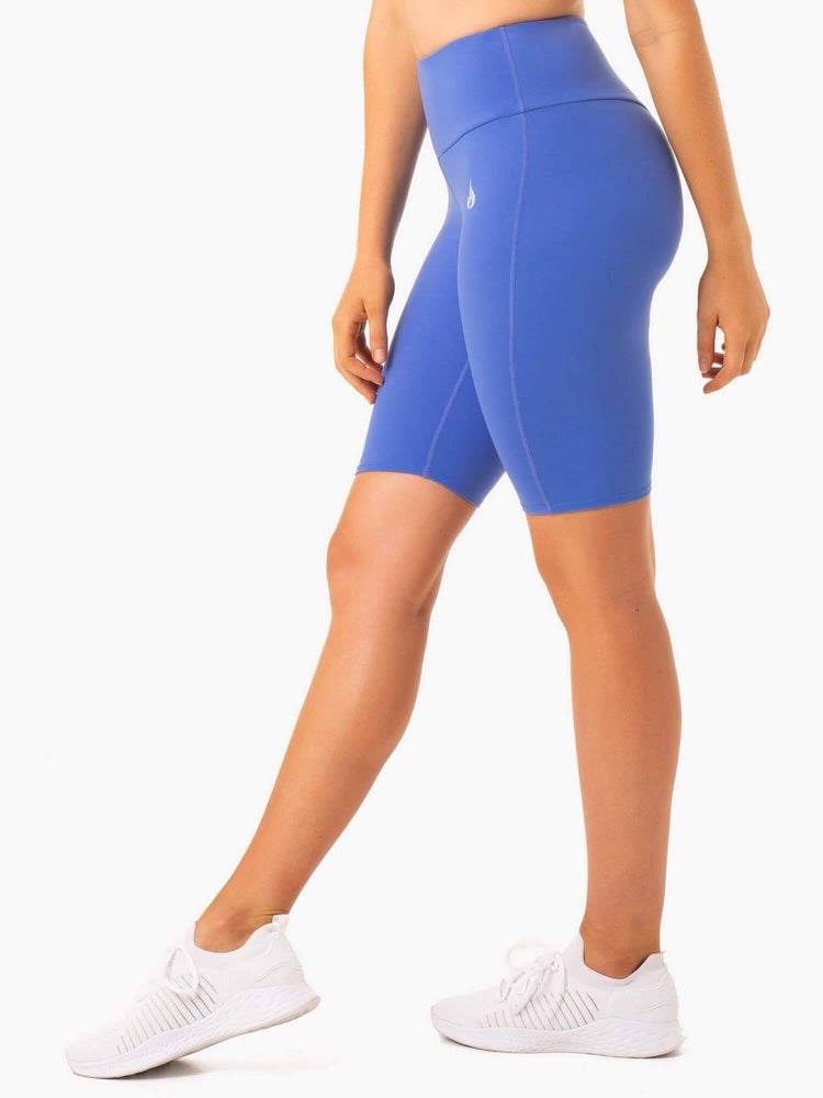 Ryderwear Staples Scrunch Bum Bike Shorts Niebieskie | JNSAXO061