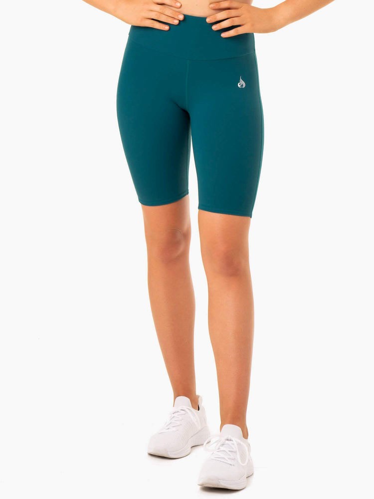 Ryderwear Staples Scrunch Bum Bike Shorts Emerald | TFREPU957