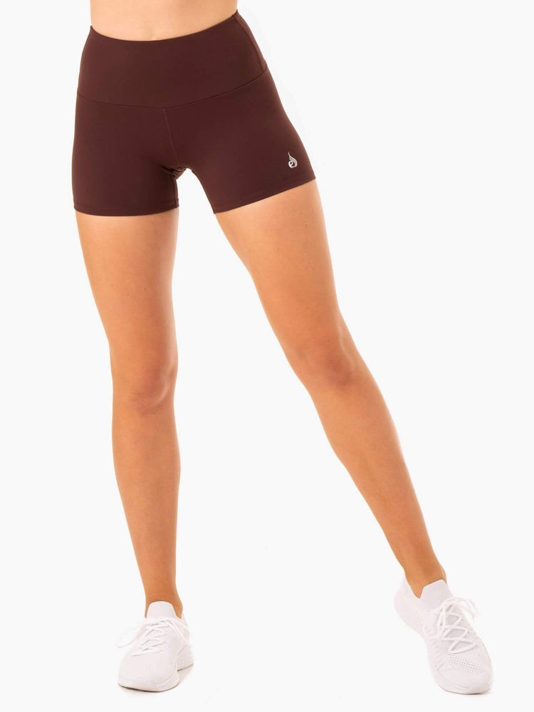 Ryderwear Staples Scrunch Bum Booty Shorts Czekolada | MZQERJ840