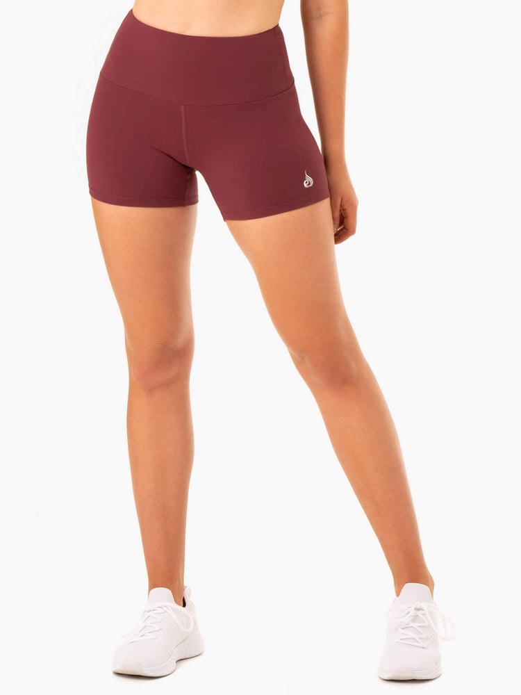 Ryderwear Staples Scrunch Bum Booty Shorts Bordowe | UZLIKR084