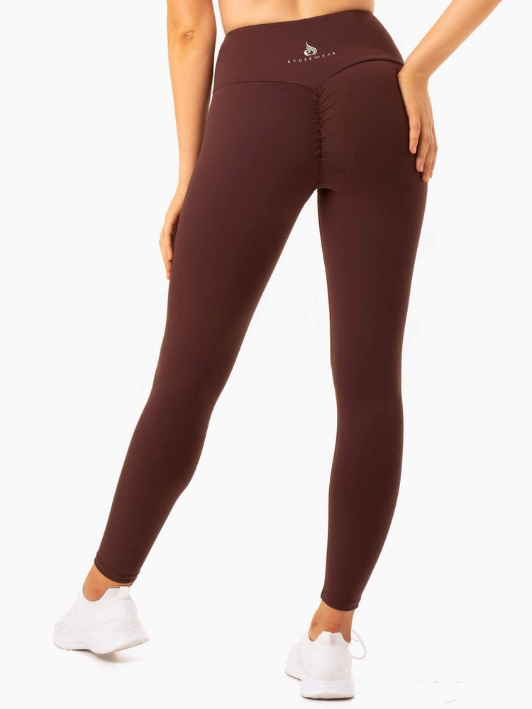 Ryderwear Staples Scrunch Bum Leggings Czekolada | ADRUCP947