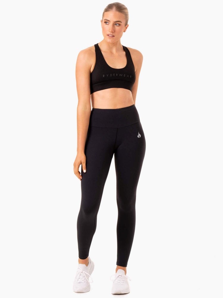 Ryderwear Staples Scrunch Bum Leggings Czarne | LVDRYS329