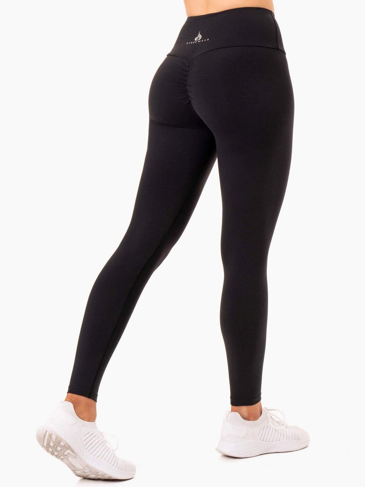 Ryderwear Staples Scrunch Bum Leggings Czarne | LVDRYS329