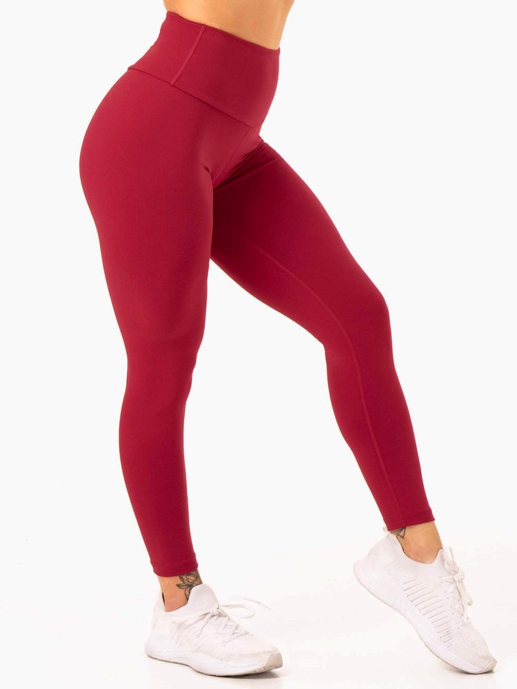 Ryderwear Staples Scrunch Bum Leggings Czerwone | VGHRIQ238