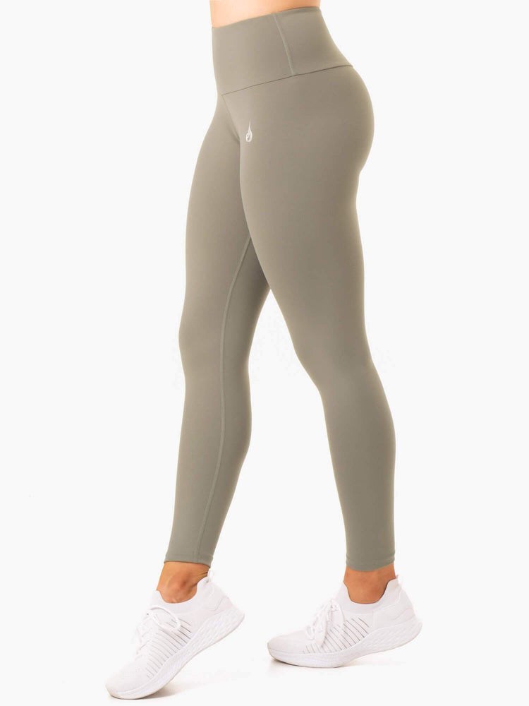 Ryderwear Staples Scrunch Bum Leggings Khaki | XCEZBQ251