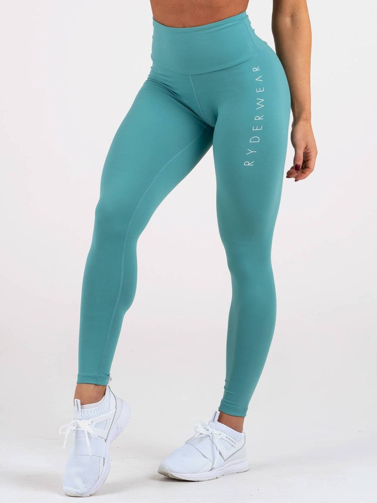 Ryderwear Staples Scrunch Bum Leggings Teal | YXWRPN783