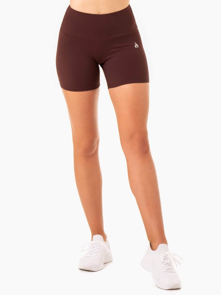 Ryderwear Staples Scrunch Bum Mid Length Shorts Czekolada | BLMRYN047