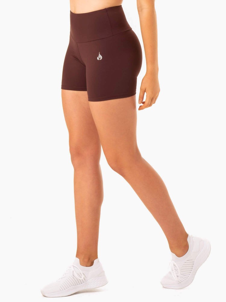 Ryderwear Staples Scrunch Bum Mid Length Shorts Czekolada | BLMRYN047